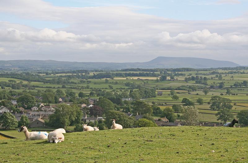 LP & Pendle from Green Gate Lane.jpg - "Pendle"  - by Nita Dewar. View of Pendle and Long Preston from the top of Green Gate Lane.